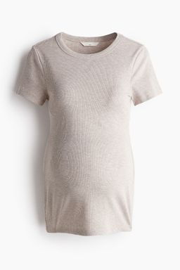 H&M - Women Beige Mama Ribbed Top