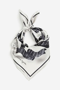 H&M - Women White Printed Silk Scarf