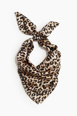 H&M - Women Beige Printed Silk Scarf
