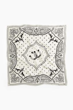 H&M - Women White Printed Silk Scarf