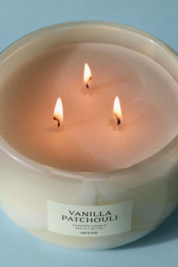 H&M - White Large Scented Candle In Glass Holder