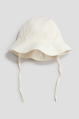 H&M - Boys and Girls White Cotton Muslin Sun Hat