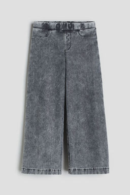 H&M - Girls Grey Wide Denim-Look Trousers