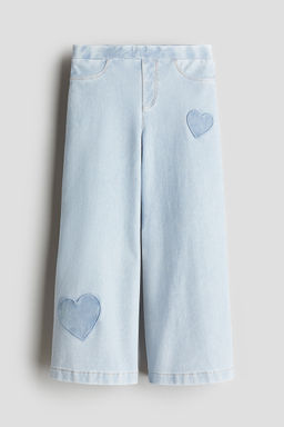 H&M - Girls Blue Wide Denim-Look Trousers