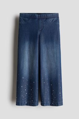 H&M - Girls Blue Wide Denim-Look Trousers