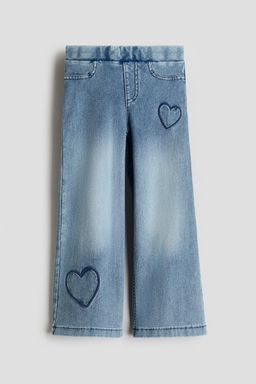 H&M - Girls Blue Wide Denim-Look Trousers