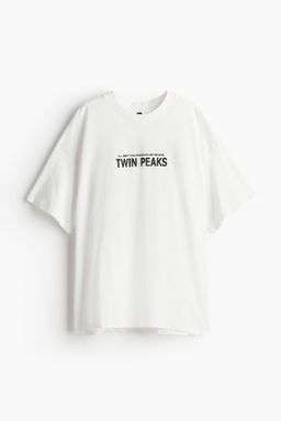 H&M - Women White Oversized Printed T-Shirt
