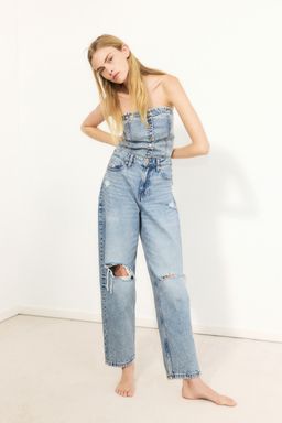 H&M - Women Blue Barrel High Jeans