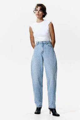 H&M - Women Blue Barrel High Jeans