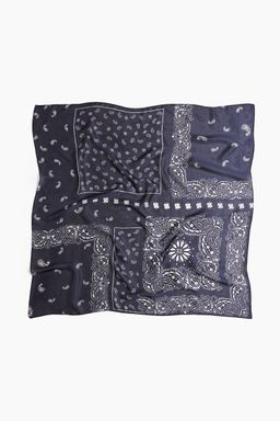H&M - Women Blue Patterned Scarf (80x80)