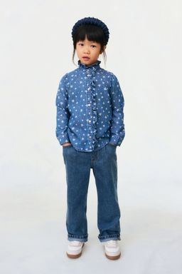 H&M - Girls Blue Wide Leg Jeans