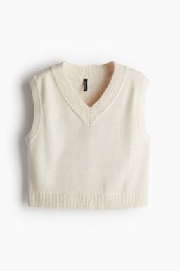 H&M - Women Beige V-Neck Sweater Vest