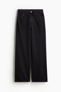 H&M - Women Black Wide Ultra High Jeans