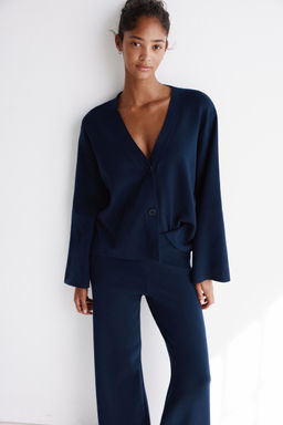H&M - Women Blue Fine-Knit Cardigan