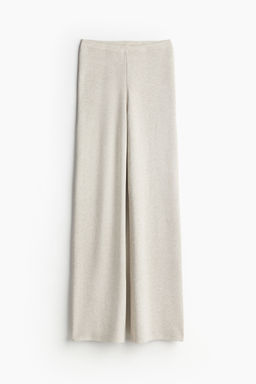 H&M - Women Beige Fine-Knit Trousers