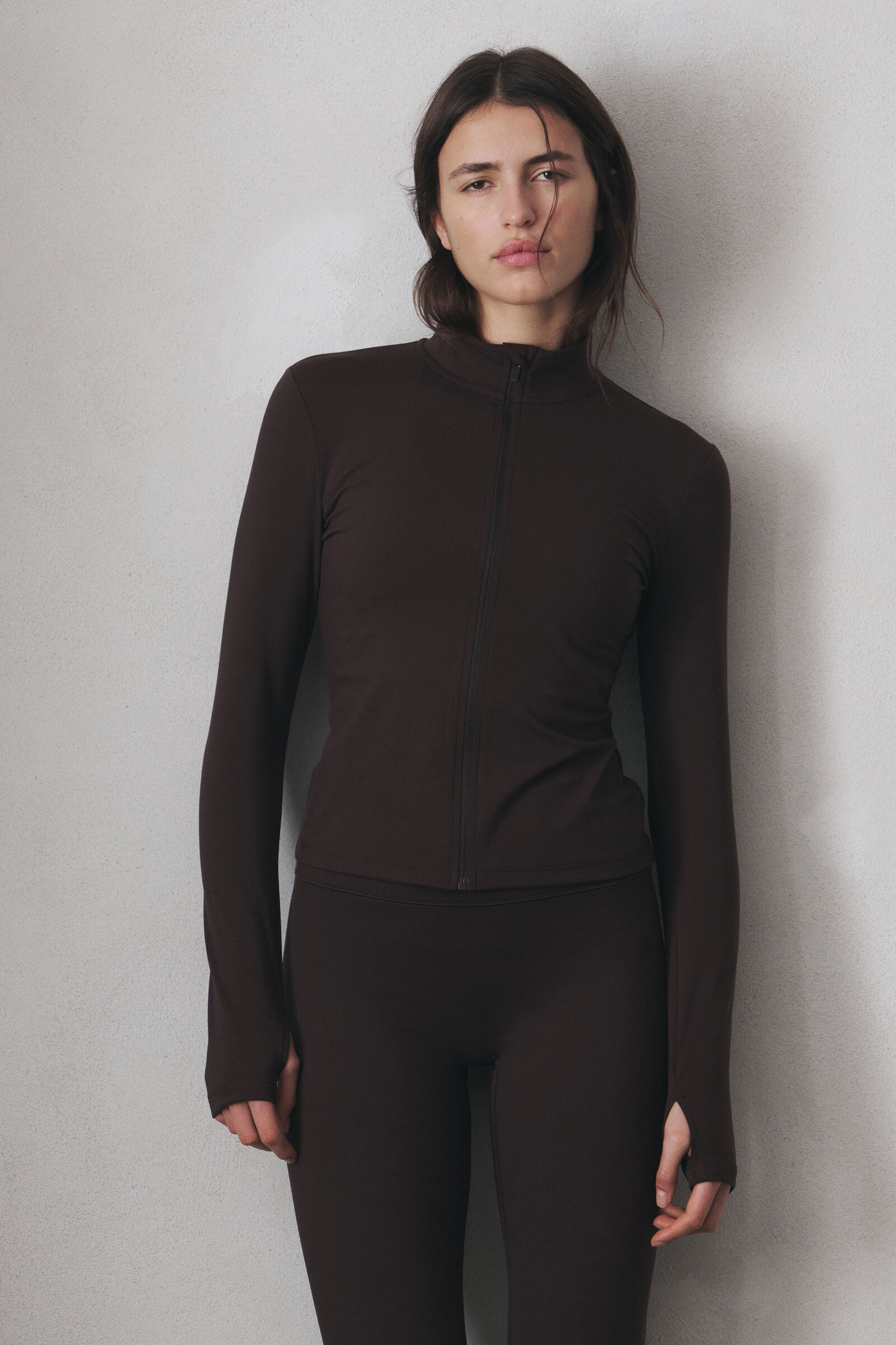 h&m move Women Brown Zip-Through Sports Jacket With Softmove-picture-35