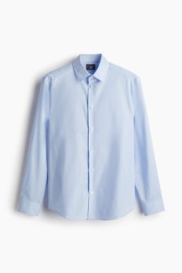 H&M - Men Blue Regular Fit Easy-Iron Shirt