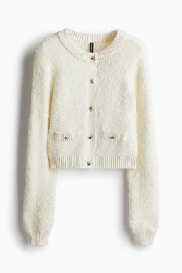 H&M - Women White Boucle-Knit Cardigan