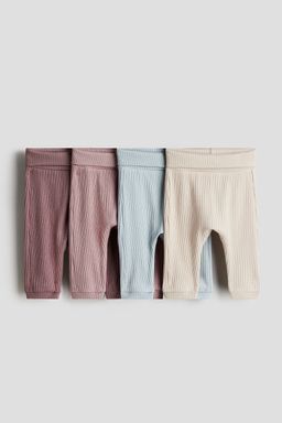 H&M - Boys & Girls 4-Pack Ribbed Cotton Trousers