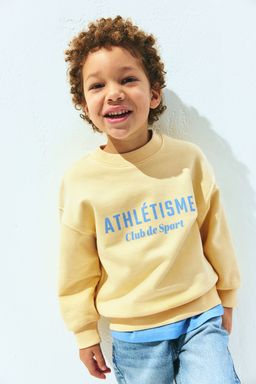 H&M - Boys Yellow Printed Crew-Neck Sweatshirt