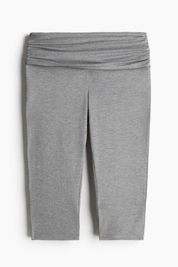 H&M - Women Grey Foldover-Waist Capri Leggings