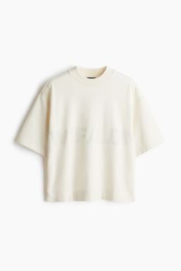H&M - Men White Loose Fit Printed Scuba T-Shirt