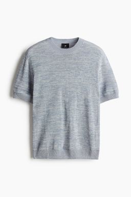 H&M - Men Grey Regular Fit Fine-Knit T-Shirt