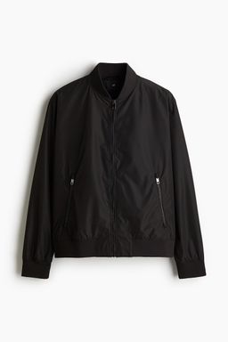H&M - Men Black Regular Fit Lightweight Bomber Jacket