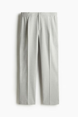 H&M - Men Grey Regular Fit Crease-Leg Trousers