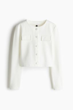 H&M - Women White Pocket-Detail Jersey Cardigan