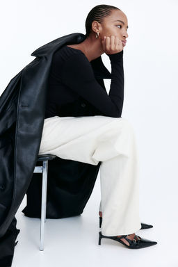 H&M - Women Black Draped Jersey Top