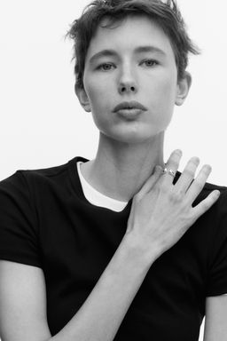 H&M - Women Black Ribbed T-Shirt