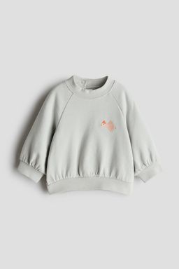H&M - Boys Grey Embroidery-Detail Cotton Sweatshirt