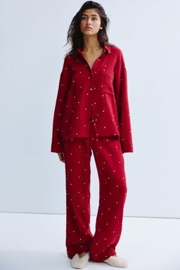 H&M - Women Red Cotton Muslin Pyjamas