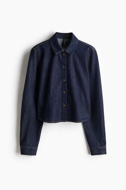 H&M - Women Blue Short Denim Shirt