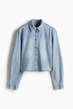 H&M - Women Blue Short Denim Shirt