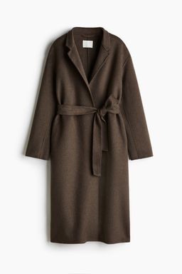 H&M - Women Beige Handmade Wool-Blend Coat