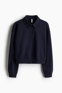 H&M - Women Blue Long-Sleeved Polo Shirt
