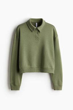 H&M - Women Green Long-Sleeved Polo Shirt