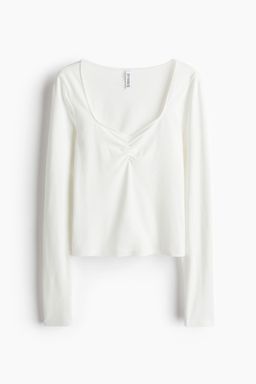 H&M - Women White Sweetheart-Neck Top