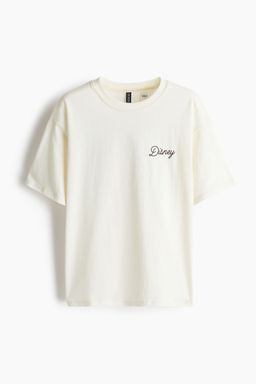 H&M - Women White Boxy-Style Printed T-Shirt