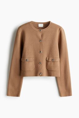 H&M - Women Beige Pocket-Detail Cardigan