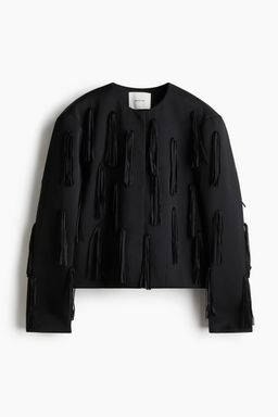 H&M - Women Black Fringed Jacket