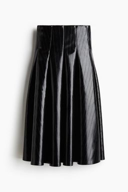 H&M - Women Black Fla Coated Skirt