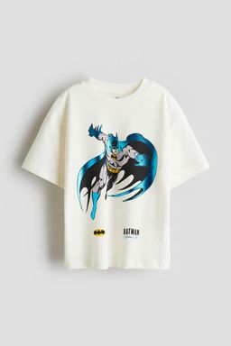 H&M - Boys White Oversized Printed T-Shirt