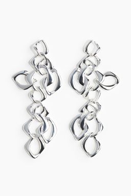 H&M - Women Silver Long Chain Earrings