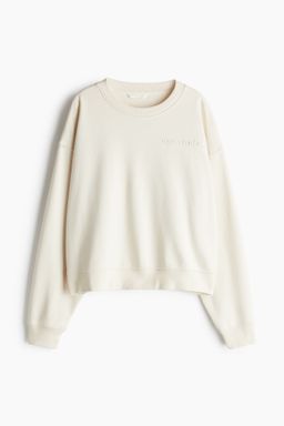 H&M - Women Beige Text-Motif Sweatshirt
