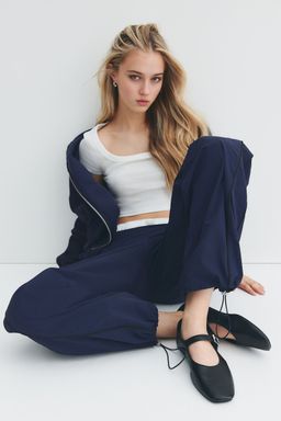H&M - Women Blue Piping-Detail Track Pants