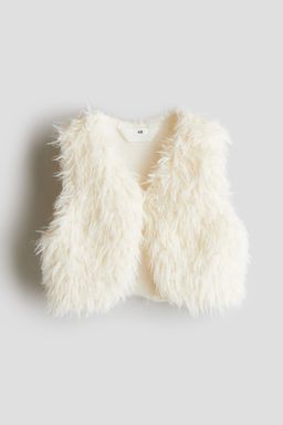H&M - Girls White Fluffy Gilet