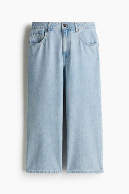 H&M - Women Blue Wide High Cropped Jeans